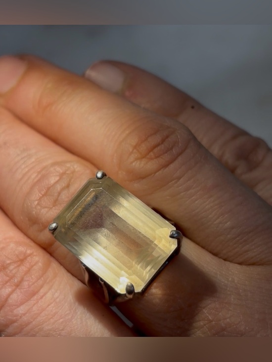 Jewelry - Stunning Citrine 925 Sterling Silver Ring Faceted Stone - Size 7